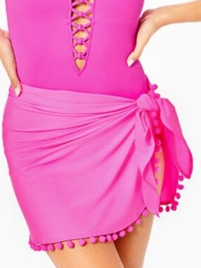 Lilly Pulitzer Paxton Sarong Plumeria Pink Size M/L